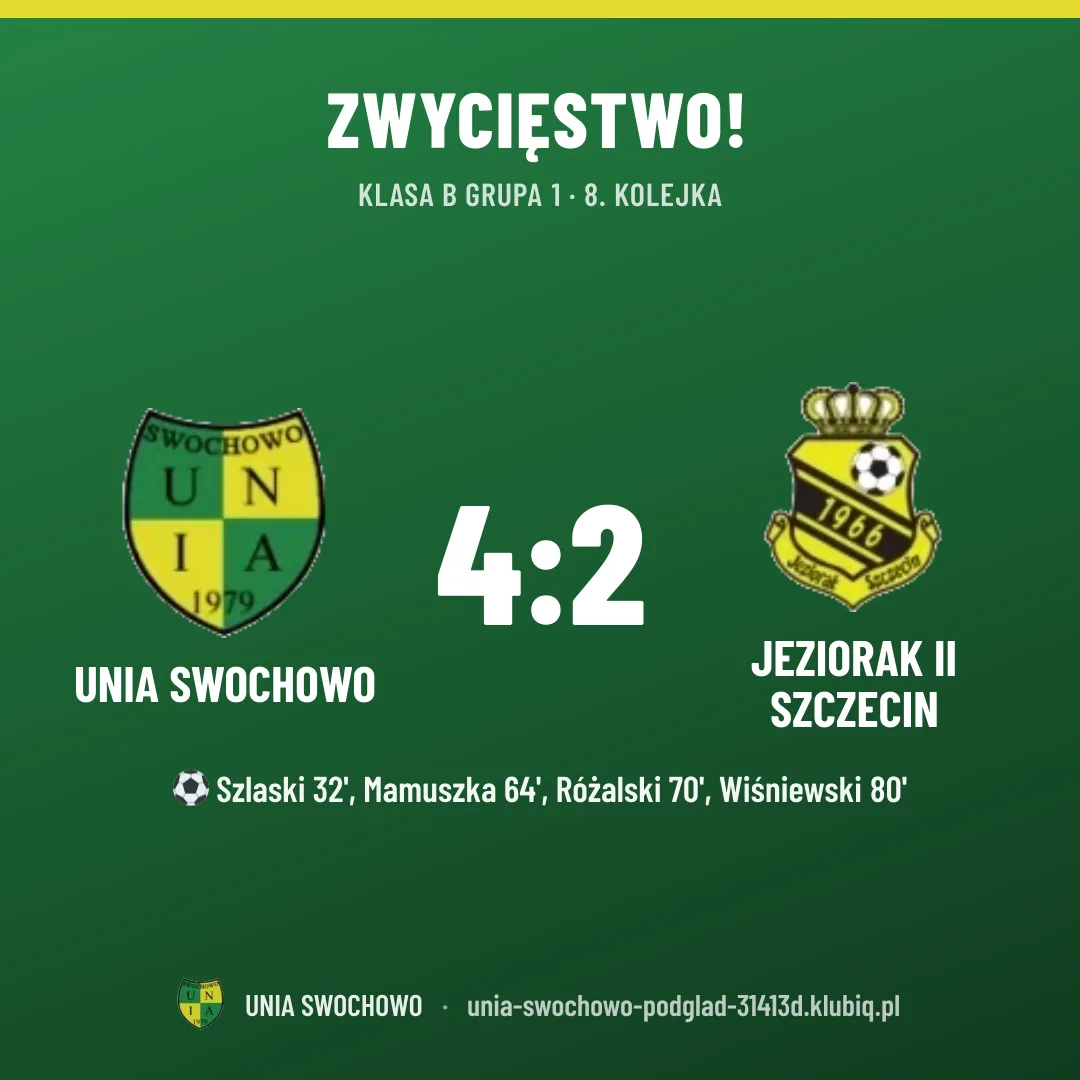 UNIA Swochowo 4:2 Jeziorak II Szczecin